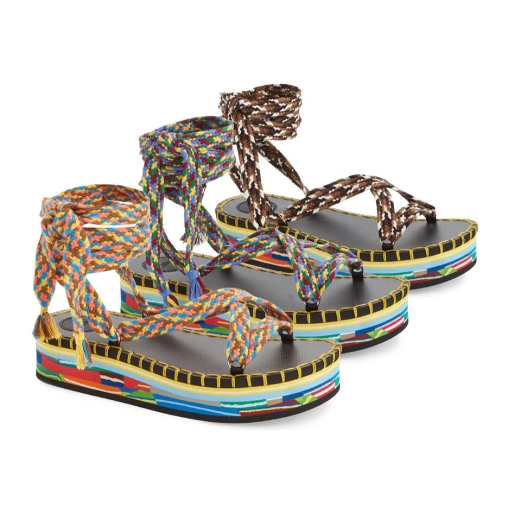 Chloe Lou Strappy Platform Sandals US 7 NWT 37 Summer Beach - Picture 3 of 17